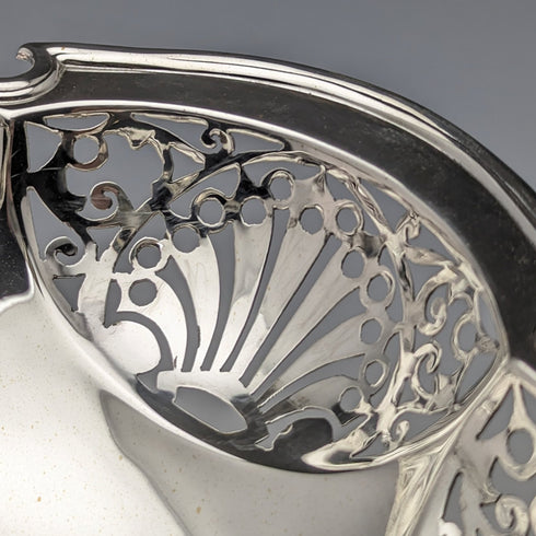 1907 British Antique Sterling Silver Basket Earrings Movable Handle 347g Walker&Hall